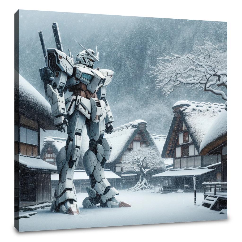 Lost Mecha in Snow Canvas