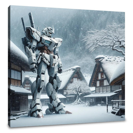 Lost Mecha in Snow Canvas