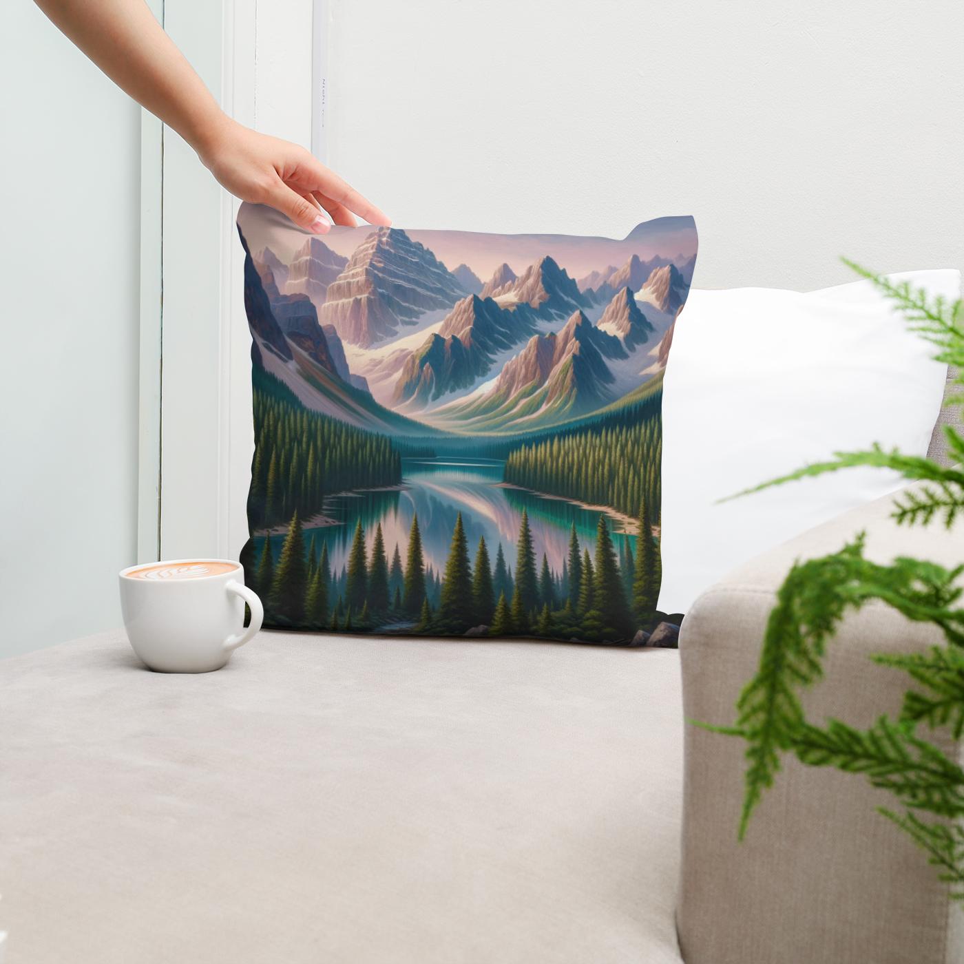 Dawn Mountain Majesty Cotton Cushion