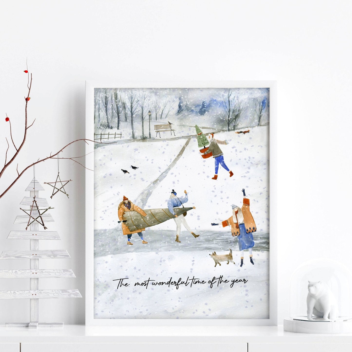 Christmas wall hanging decoration art print