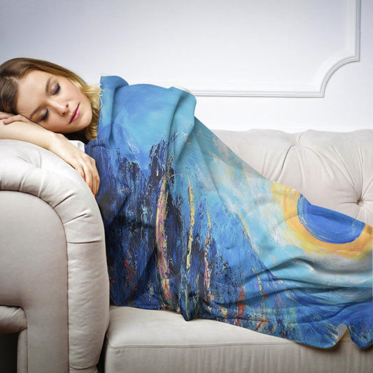 Blue Sun Landscape Blanket