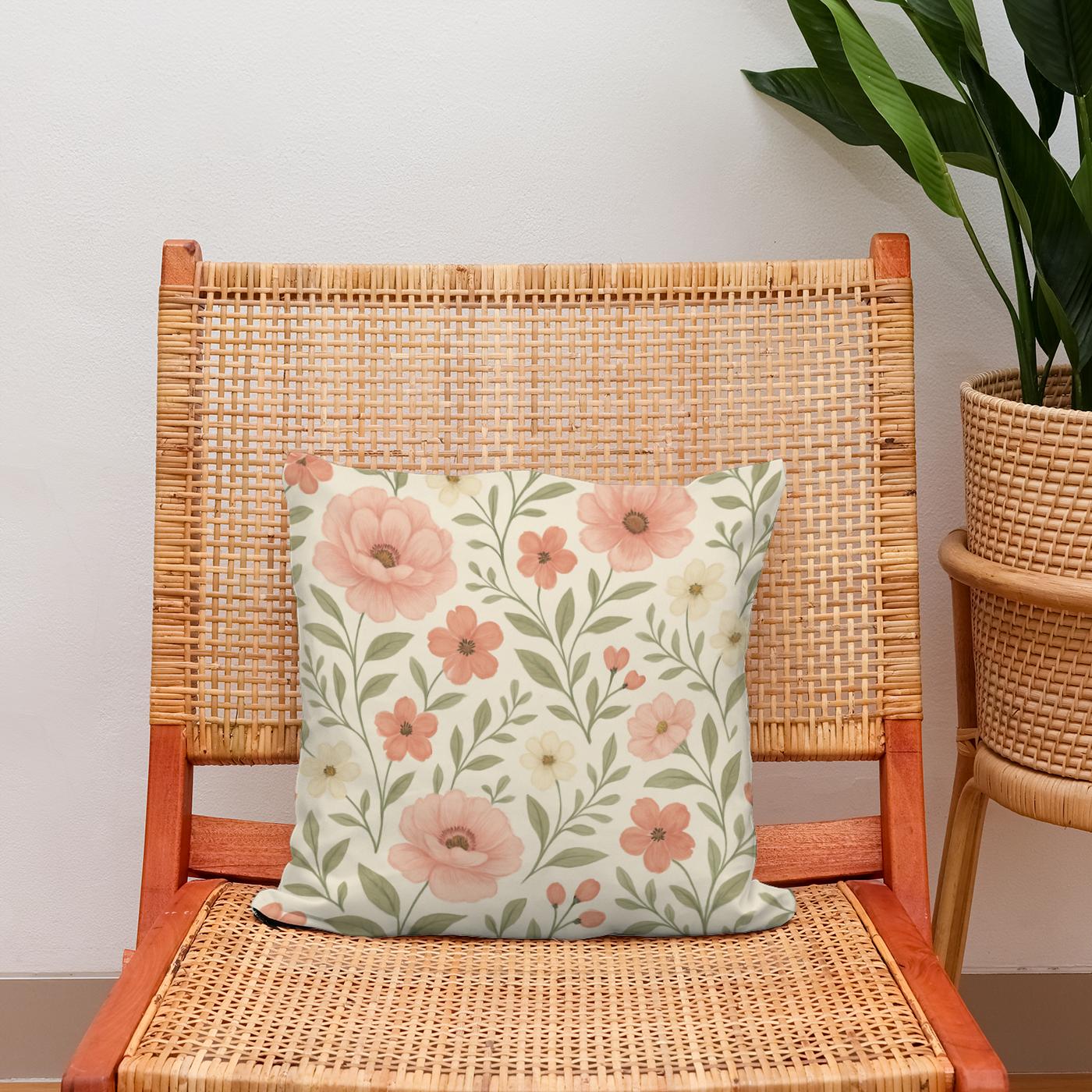 Blush Meadow Cotton Cushion
