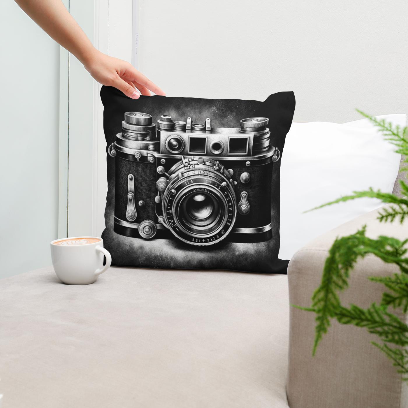 Golden Era: Vintage Camera Cotton Cushion