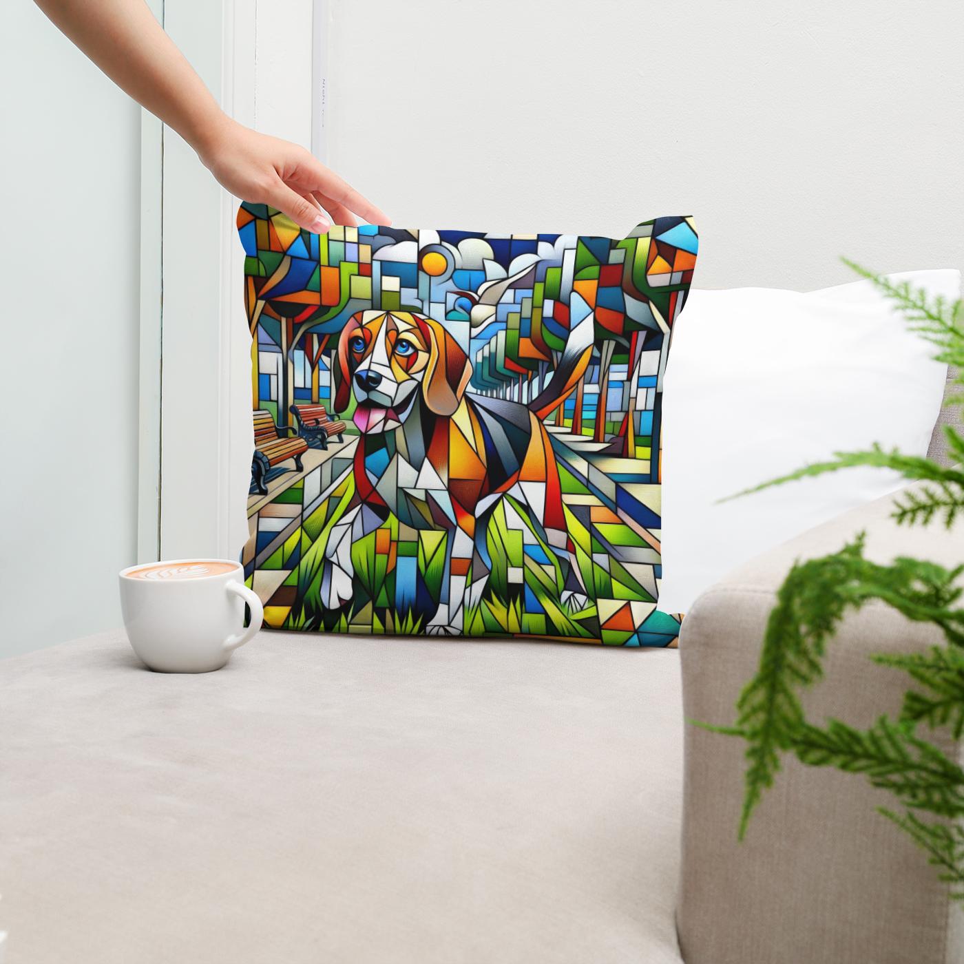 Cubist Canine Cotton Cushion