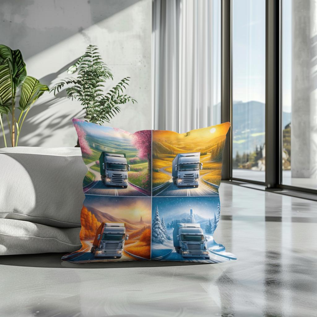 Seasons of the Road Cotton Cushion