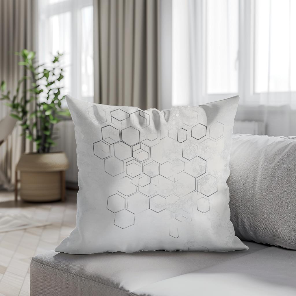 Hexagon Geometry Cotton Cushion