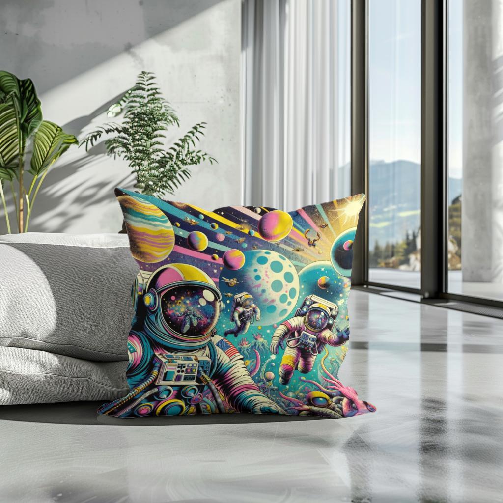 Cosmic Pop Odyssey Cotton Cushion