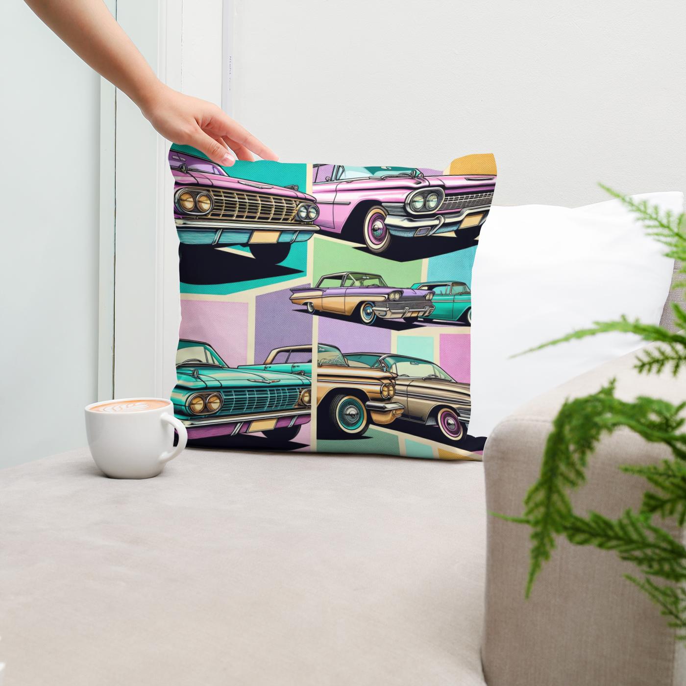 Pastel Pop Motors Cotton Cushion