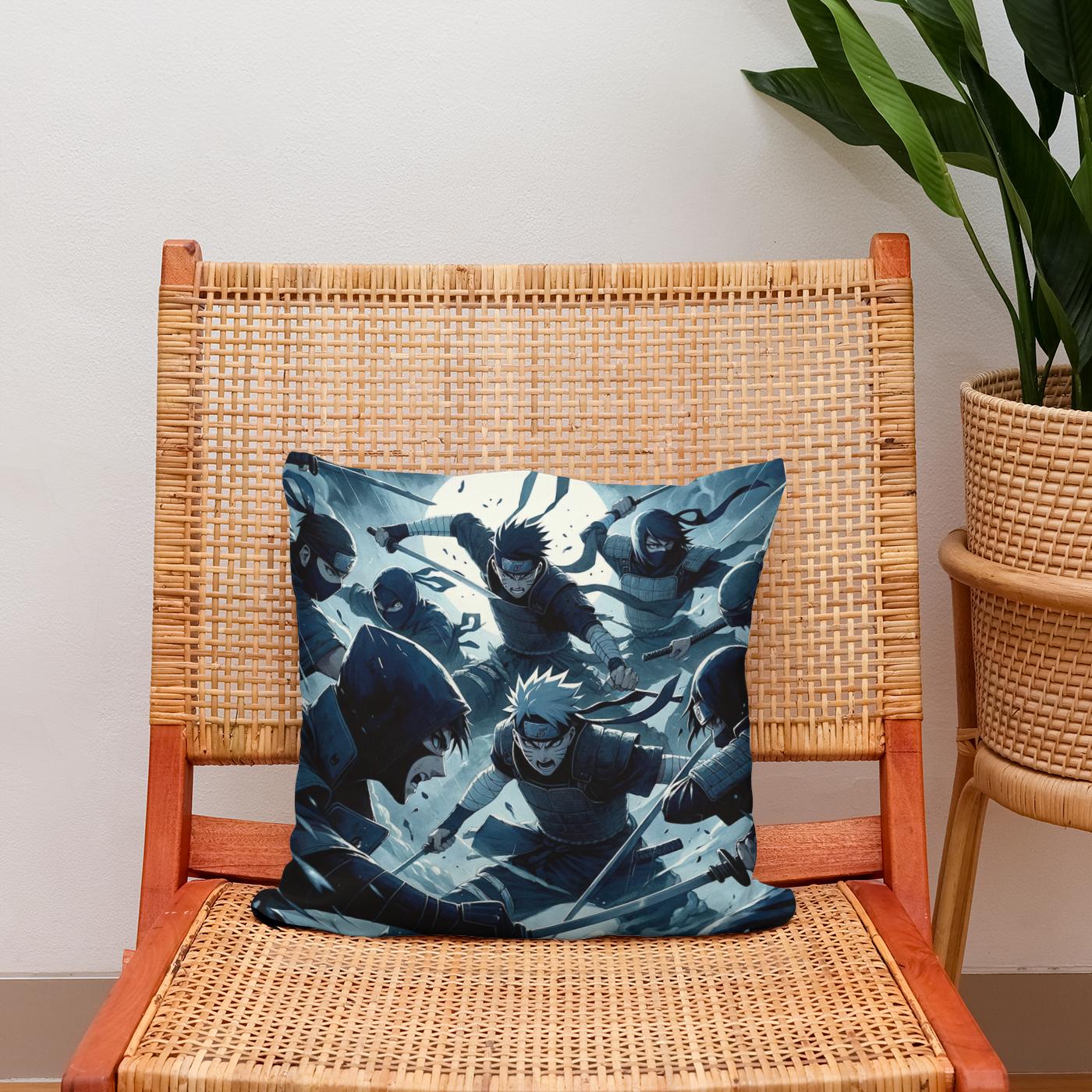 Midnight Ninja Showdown Cotton Cushion