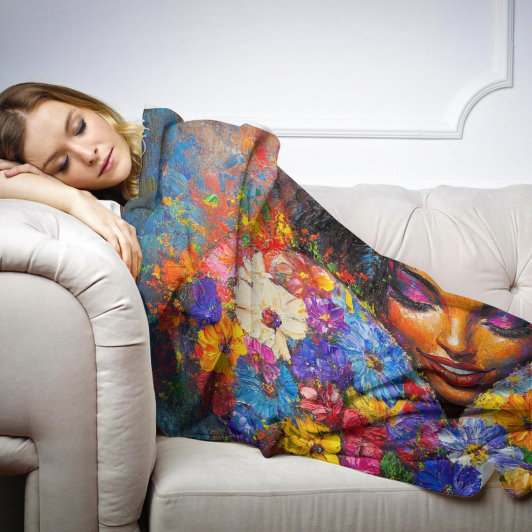 Floral Heart Embrace Blanket