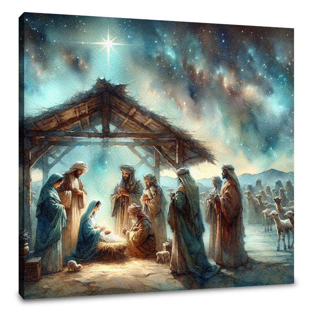 Night of Nostalgic Nativity Canvas
