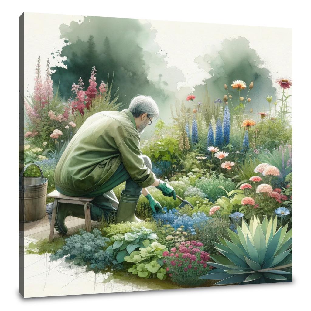 Serene Gardening Canvas