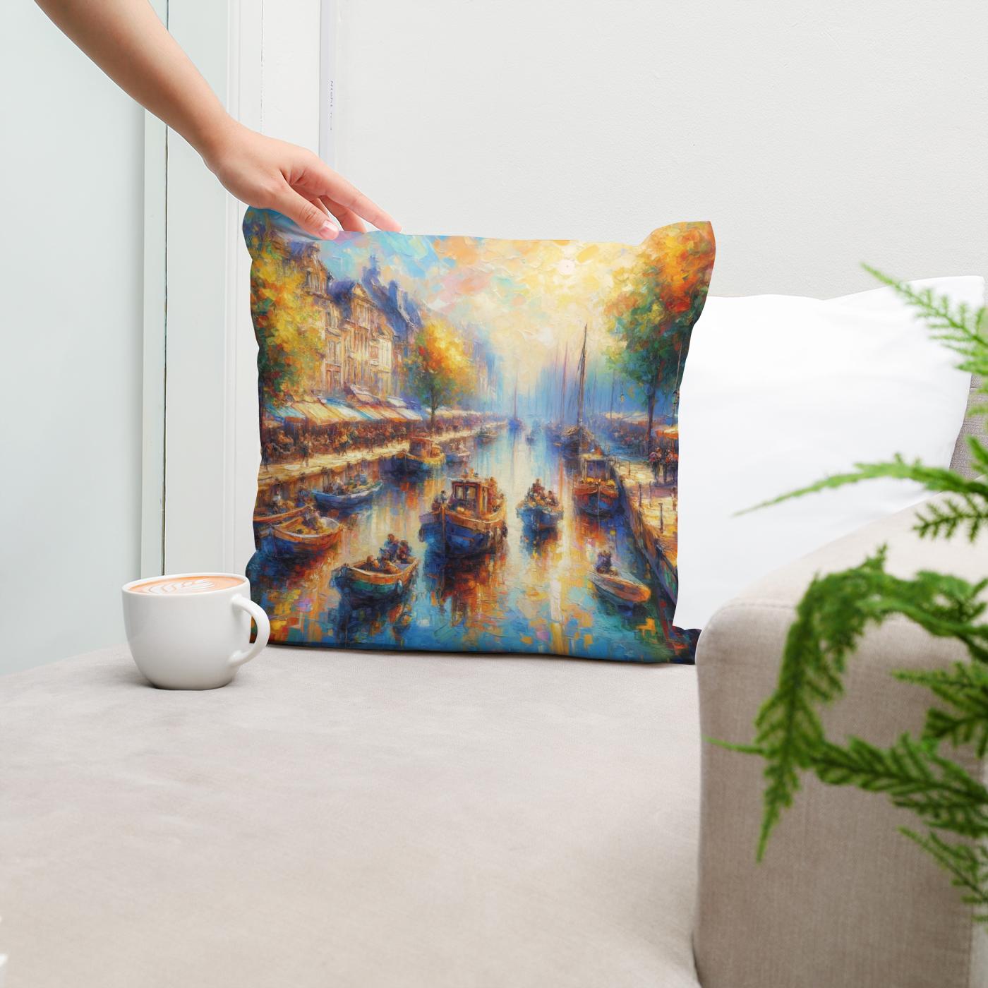 Sunlit Serenade Cotton Cushion