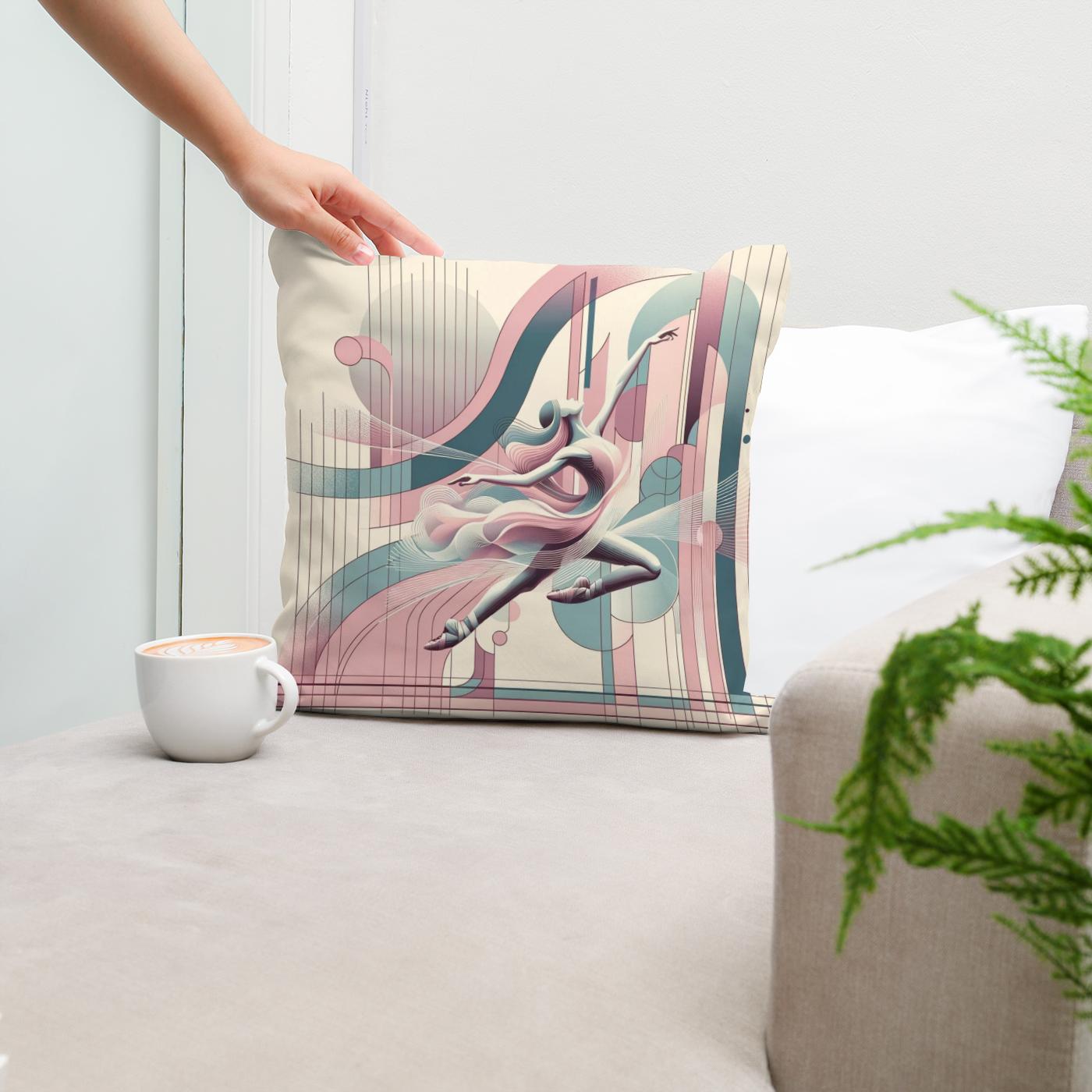 Rhythmic Whispers: Pastel Pulse Cotton Cushion