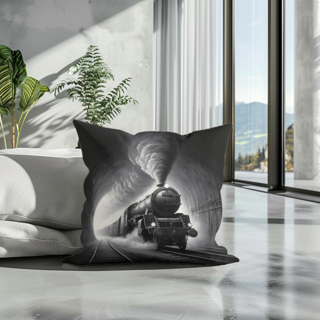 Echoes of Steam Cotton Cushion