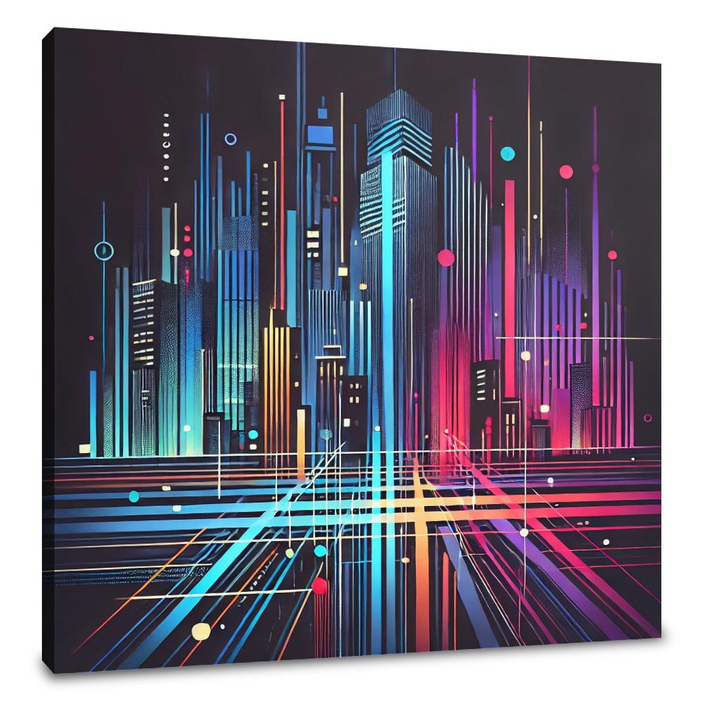 Neon City Pulse Canvas