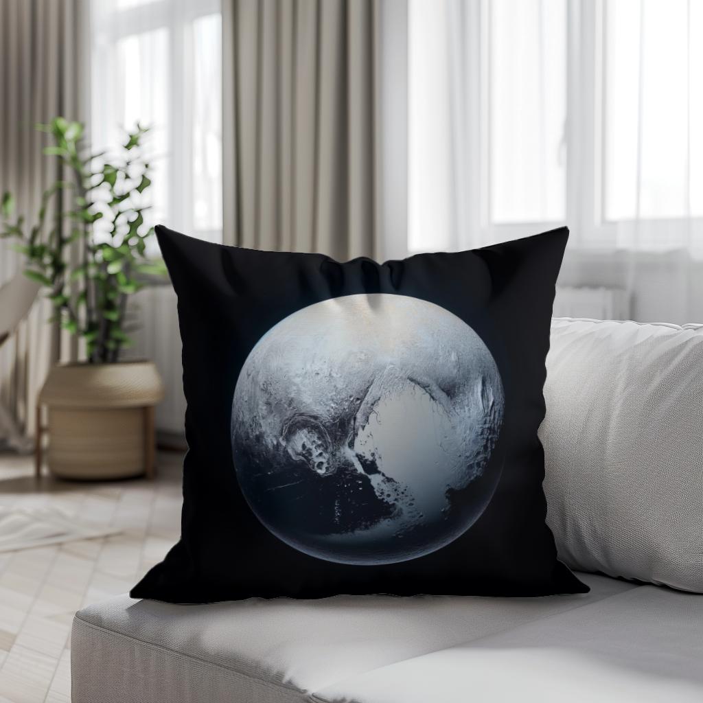 Pluto's Cosmic Isolation Cotton Cushion