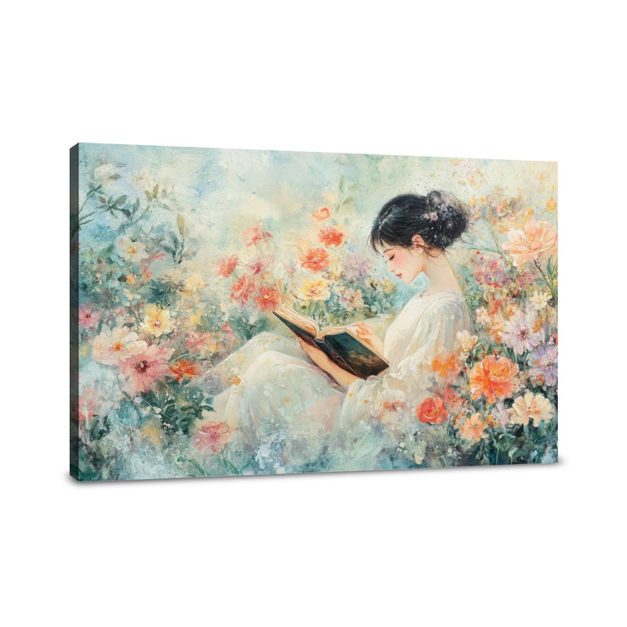 Mother’s Tranquil Reading Canvas