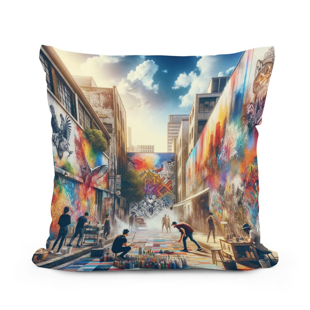 Alley Art Summer Gallery Cotton Cushion