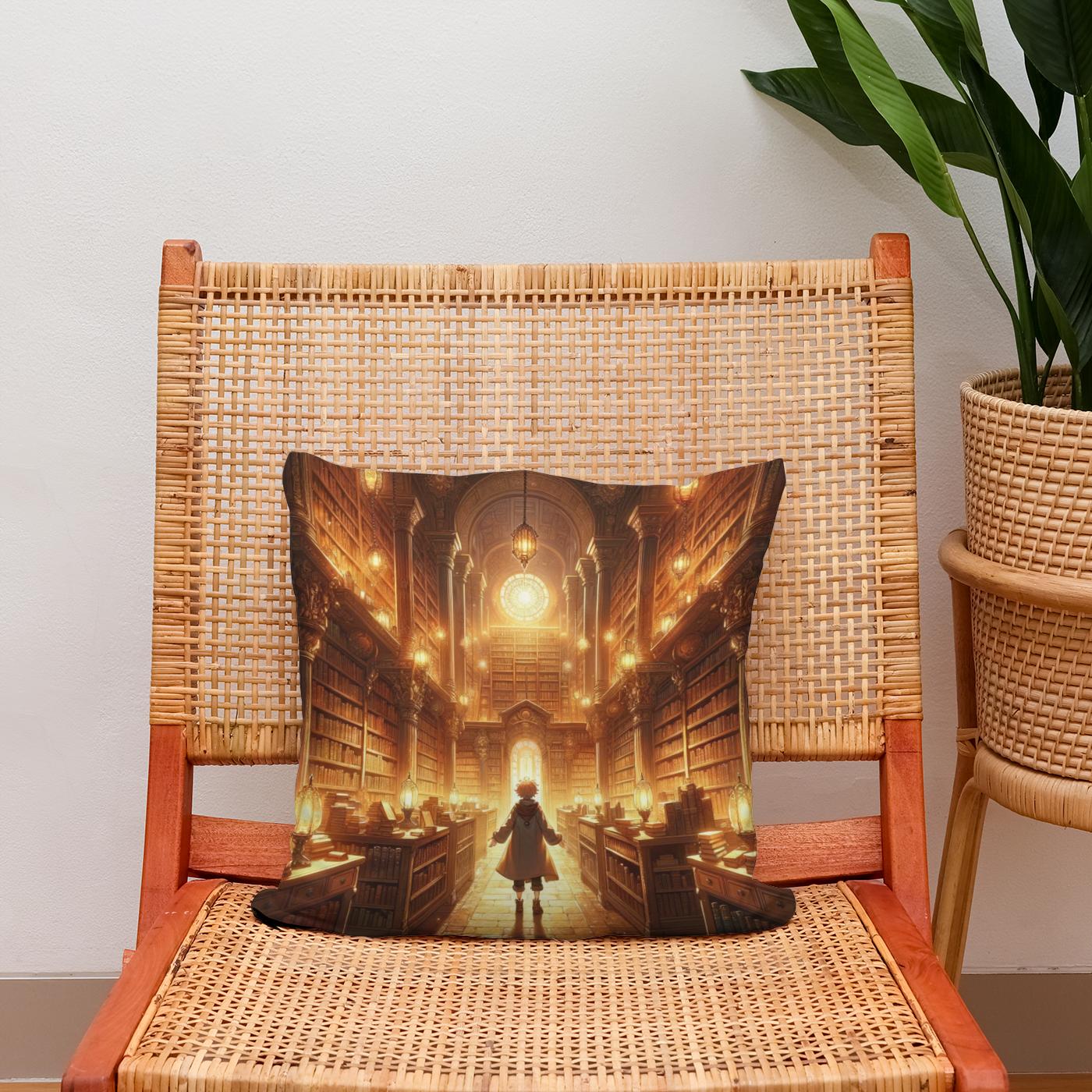 Enchanted Library of Wonders Cotton Cushion