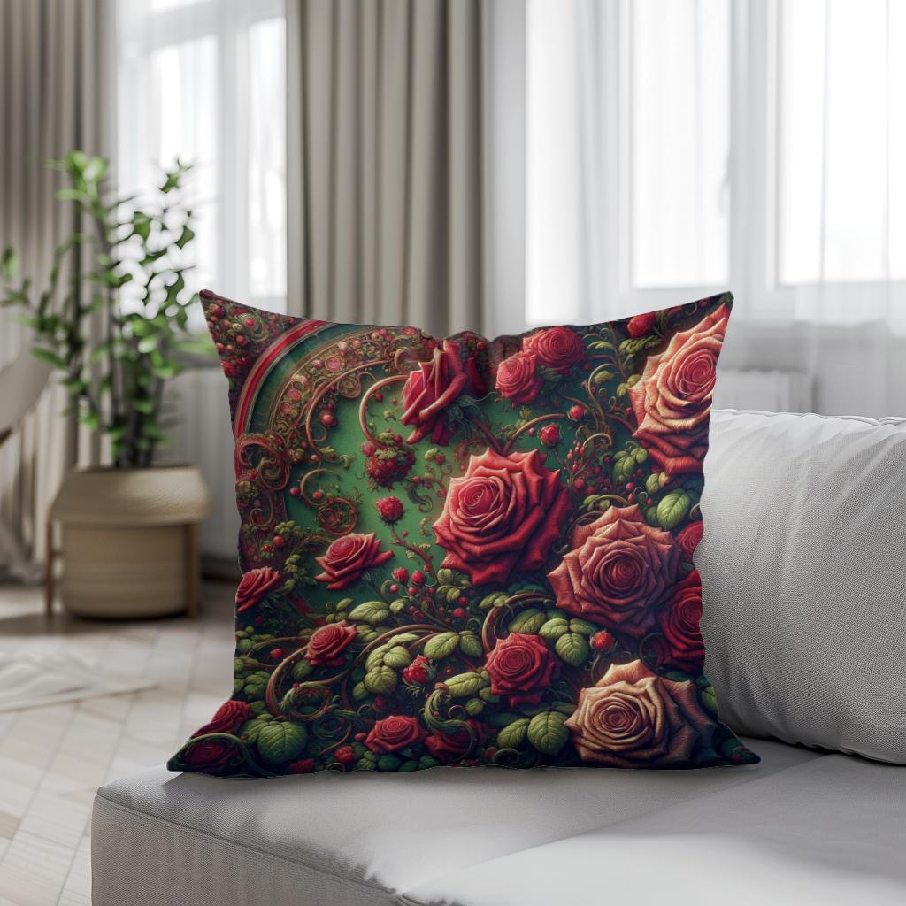 Victorian Rose Embrace Cotton Cushion
