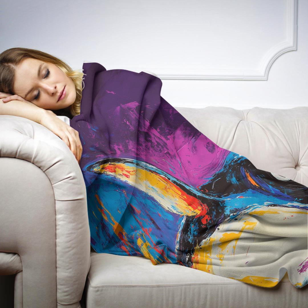 Penguin in Purple Blanket