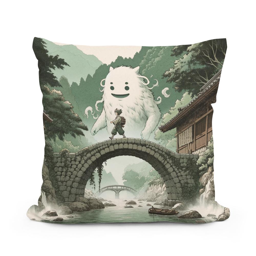 Guardian Yokai Bridge Cotton Cushion