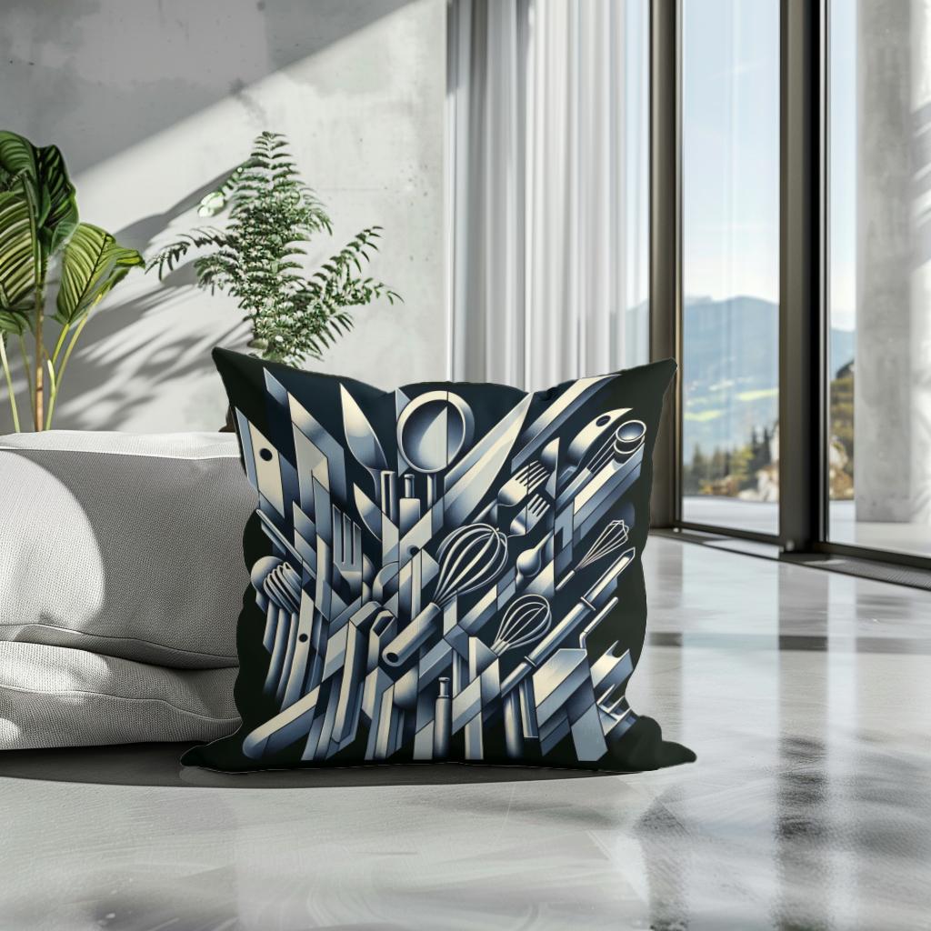 Cubist Culinary Fusion Cotton Cushion