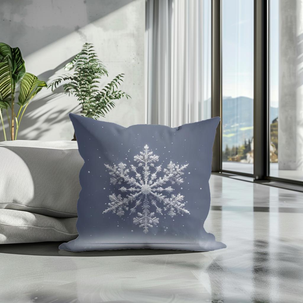 Snowfall Serenity Cotton Cushion