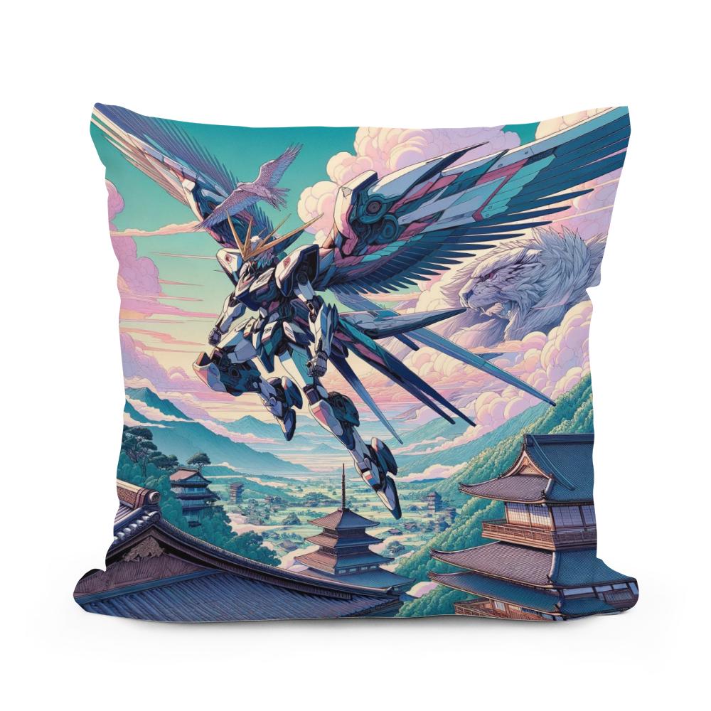 Skybound Mecha Warrior Cotton Cushion