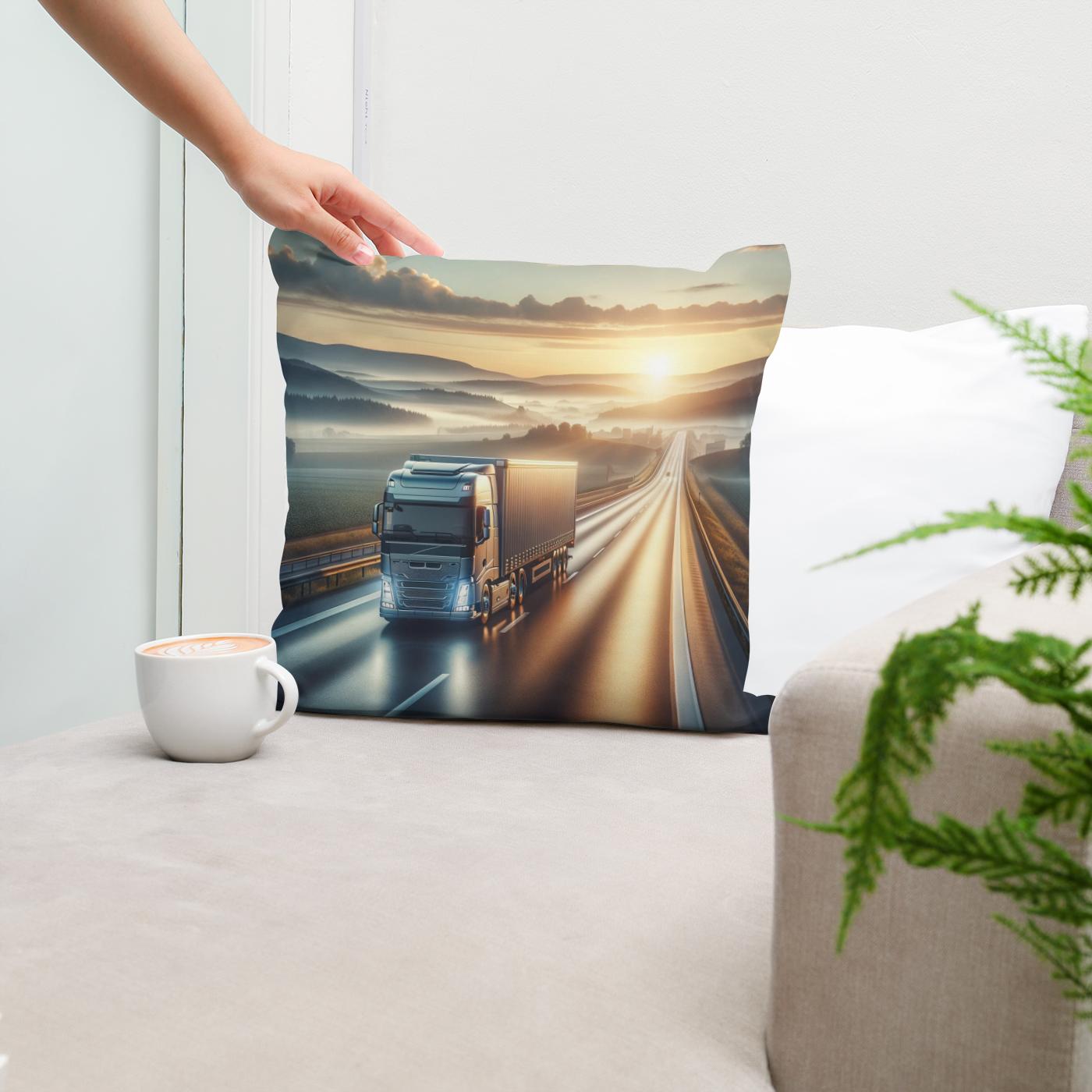 Dawn on the Autobahn Cotton Cushion