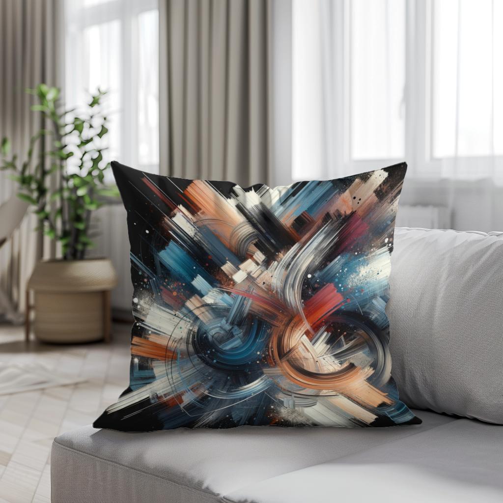Vivid Brushwork Tapestry Cotton Cushion
