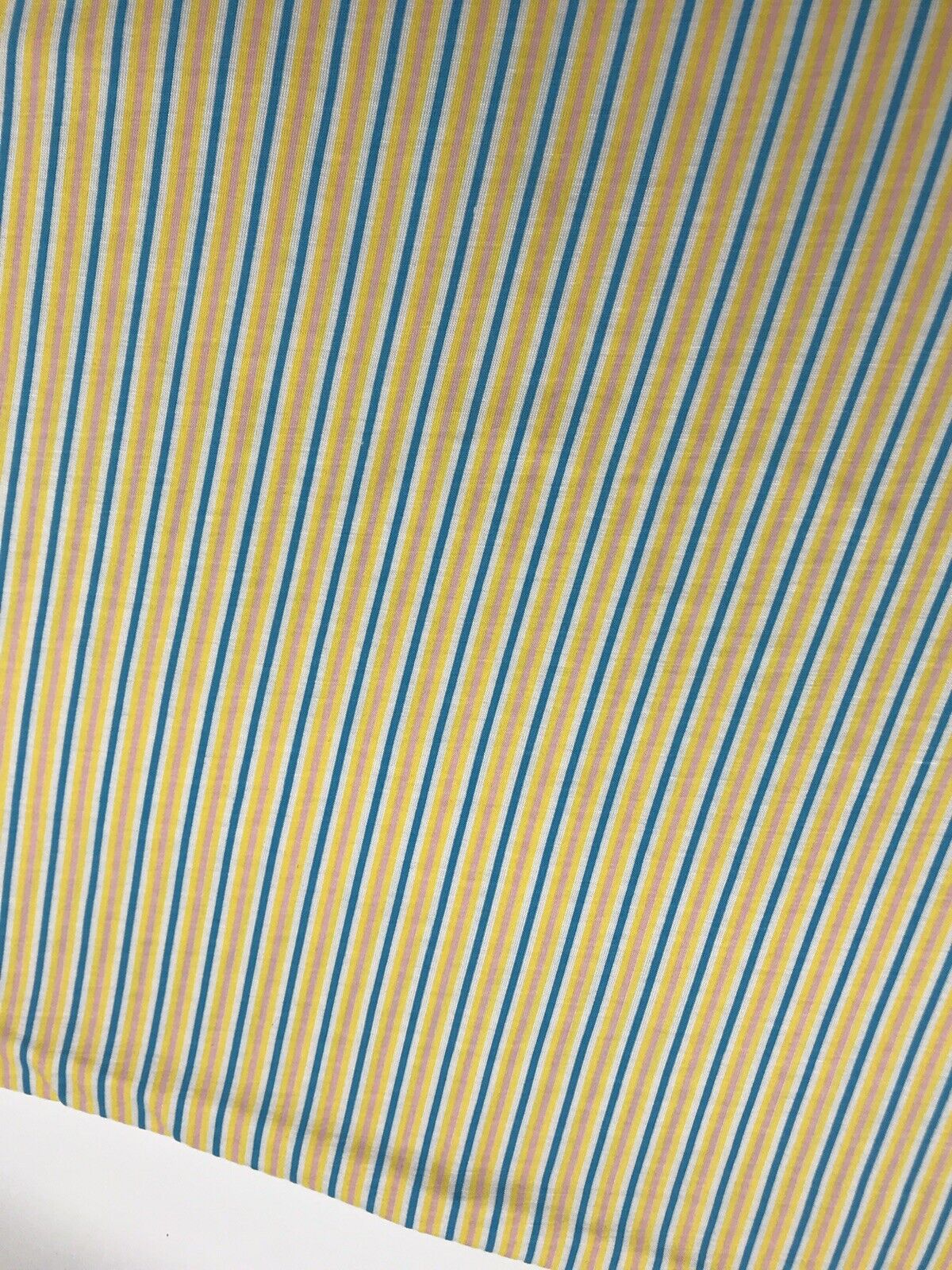 Yellow, Blue & Pink Vertical Stripe Print Viscose Elastane Fabric
