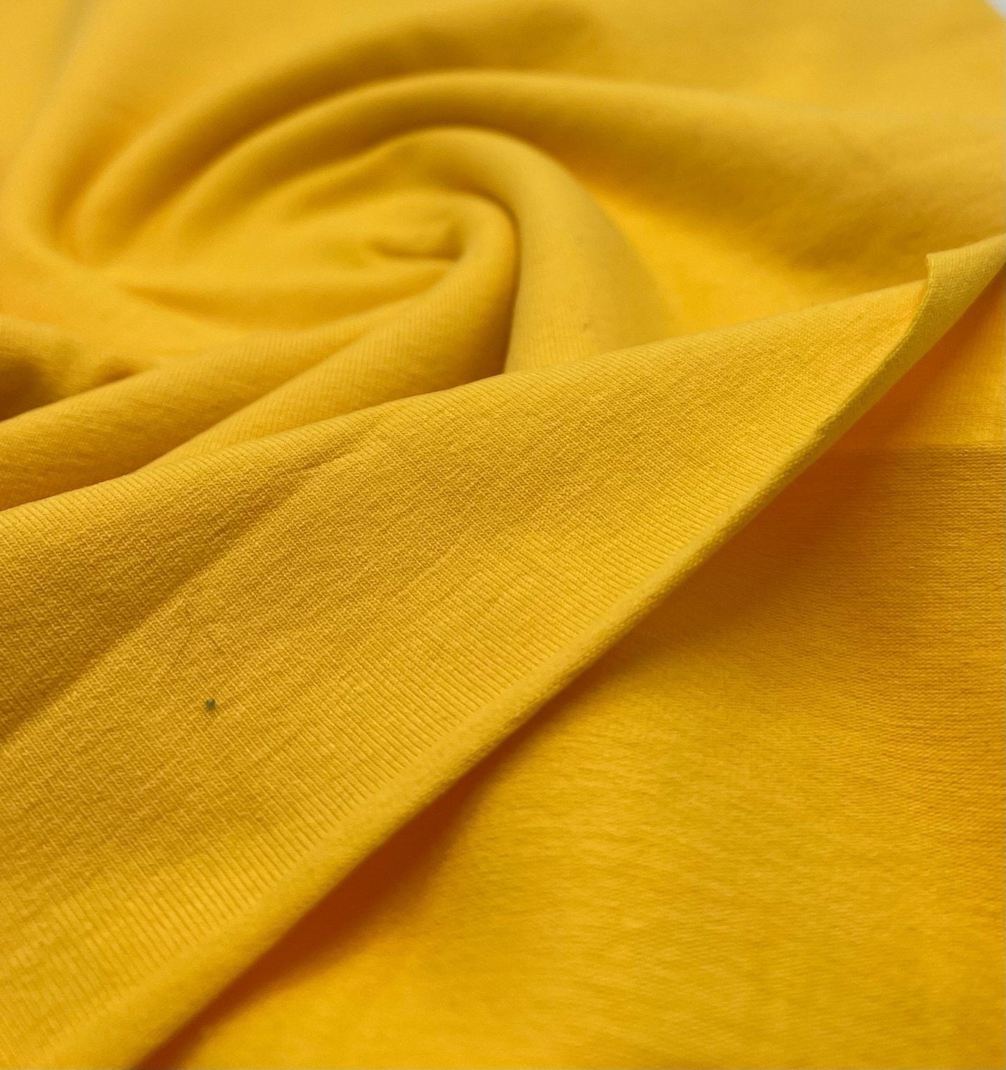 Yellow Cotton Stretch Jersey 200 GSM 95/5 Lycra 4 Way Stretch