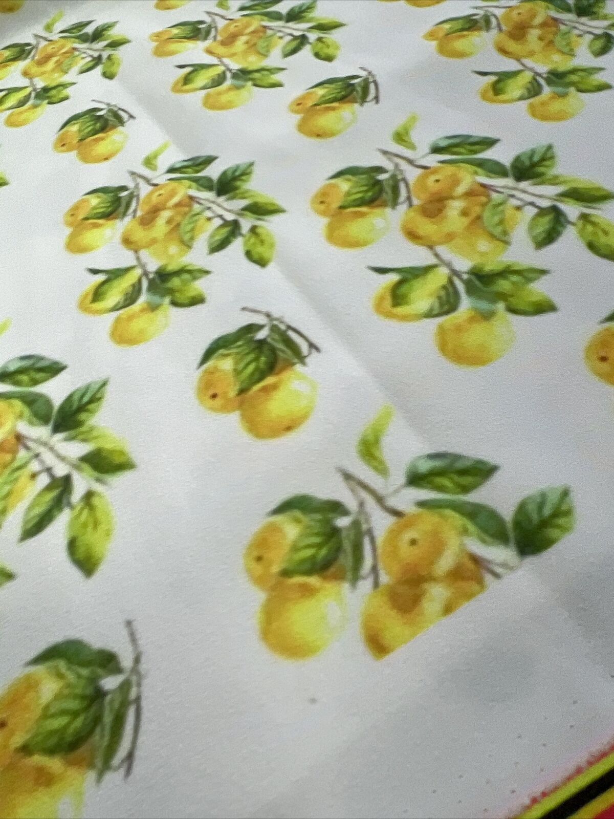 Yellow Fruit Printed Scuba Crepe Jersey Fabric 4 Way Stretch