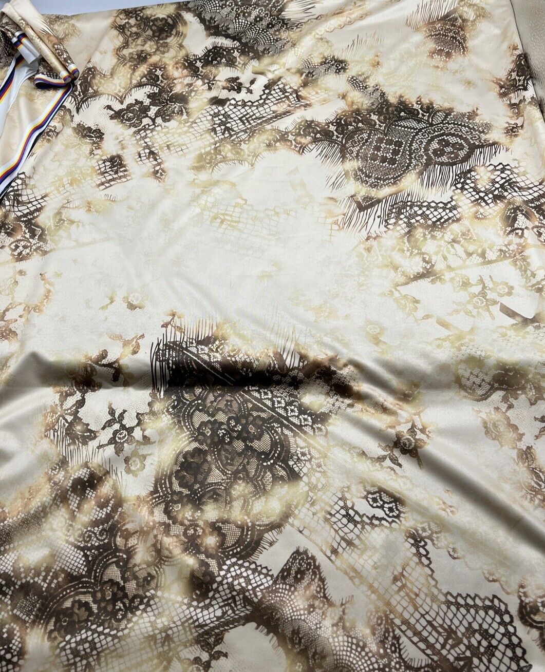 Yellow Gold Print Soft Touch Stretch Fabric
