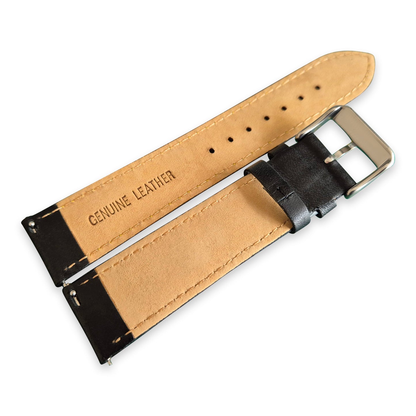 Black And Yellow Leather Rally Watch Strap