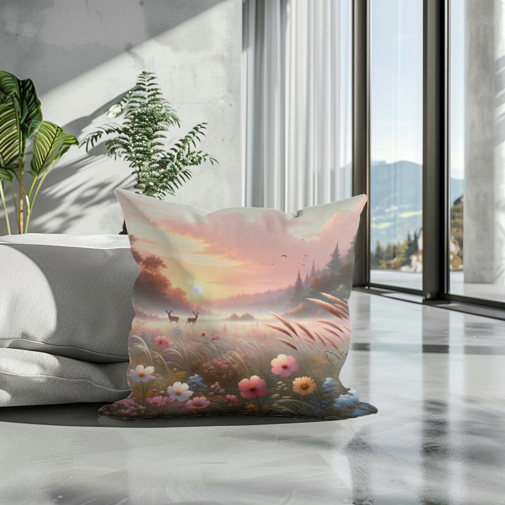 Sunrise Meadow Cotton Cushion