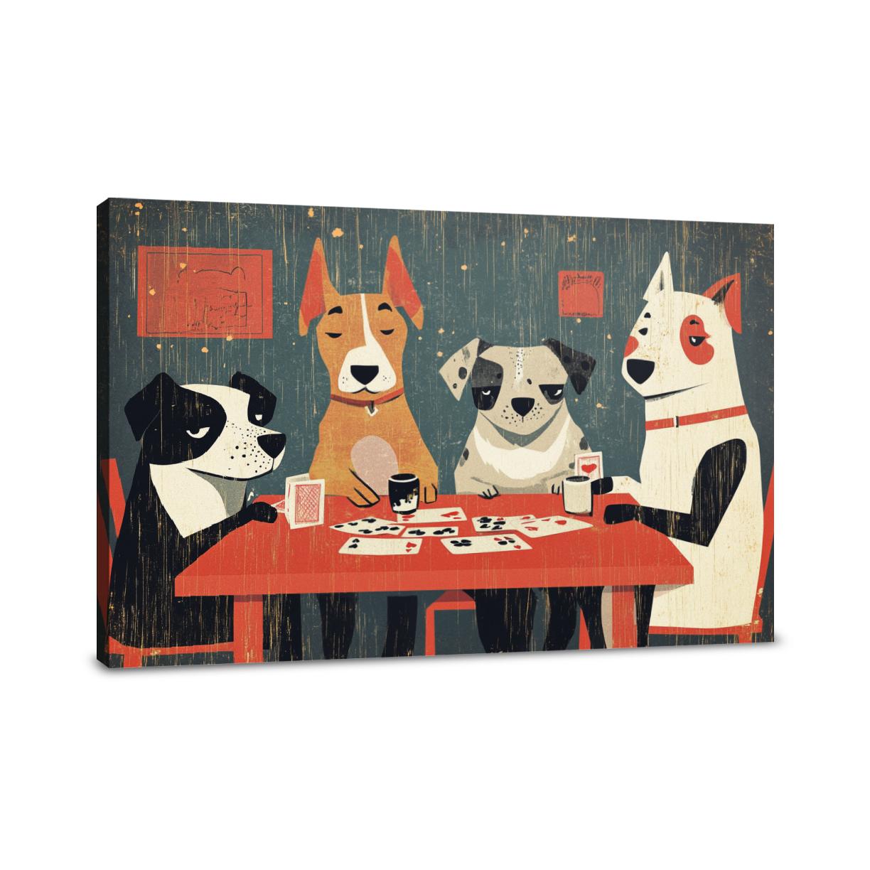Canine Card Players Canvas