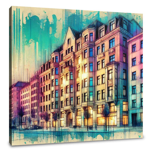 Neighbouring Buildings Harmony Canvas