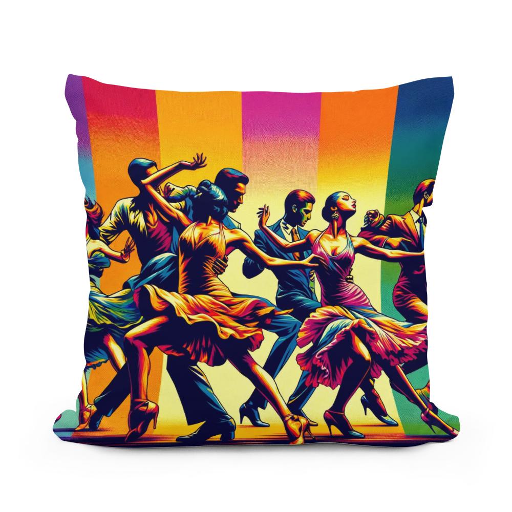 Vibrant Dance Spectrum Cotton Cushion