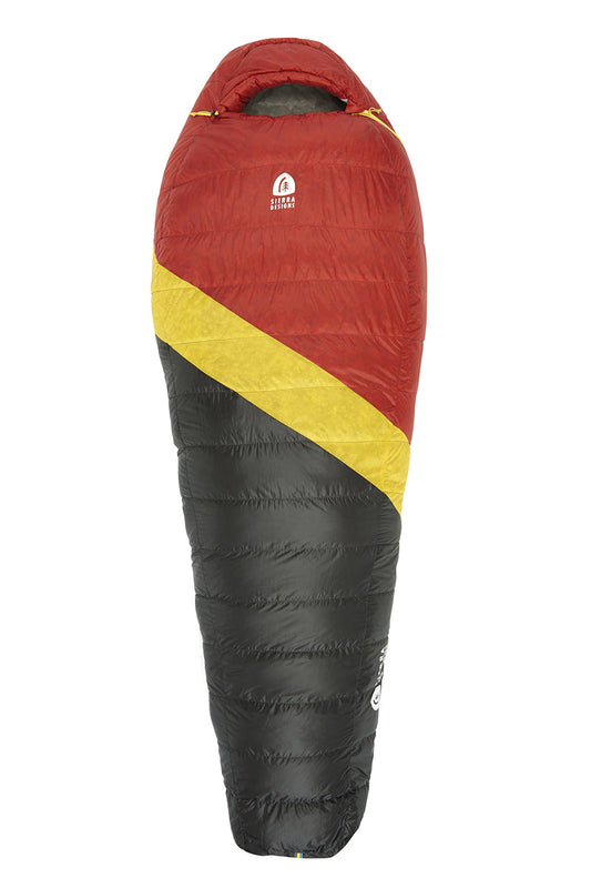 Sierra Designs Nitro 20°F (-7°C) 800-Fill DriDown Sleeping Bag - Regular - Red/Yellow/Peat