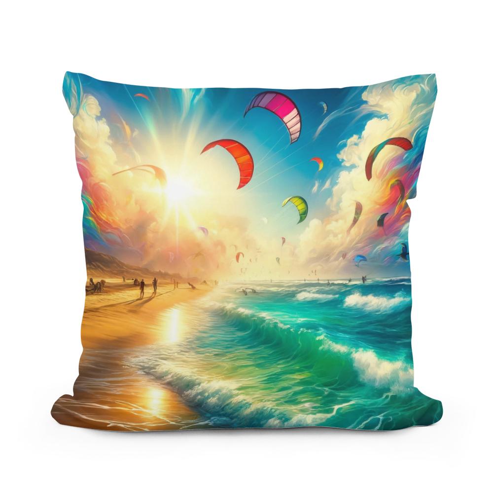 Summer Kitesurfing Bliss Cotton Cushion