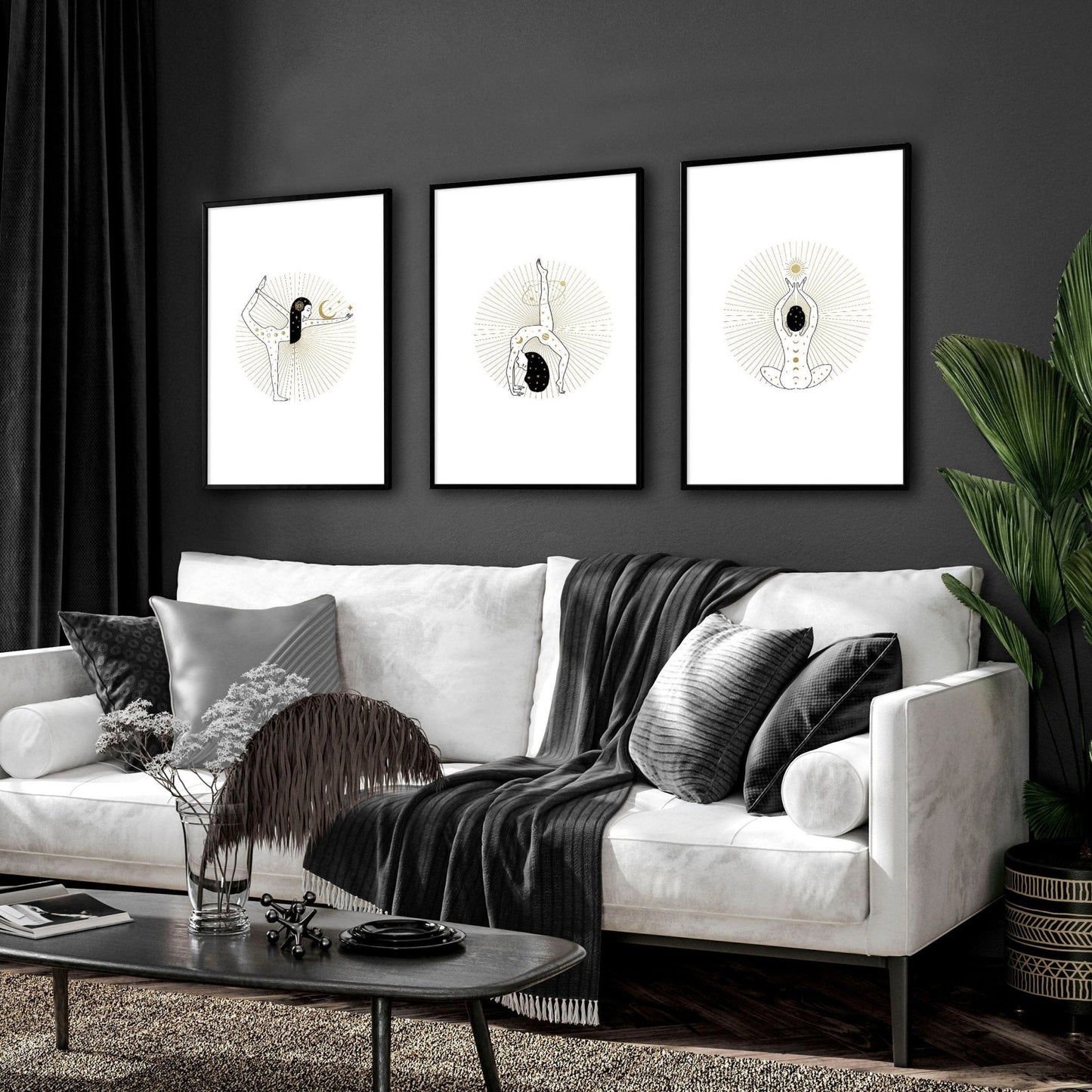 Yoga wall art | Set of 3 wall art poster prints