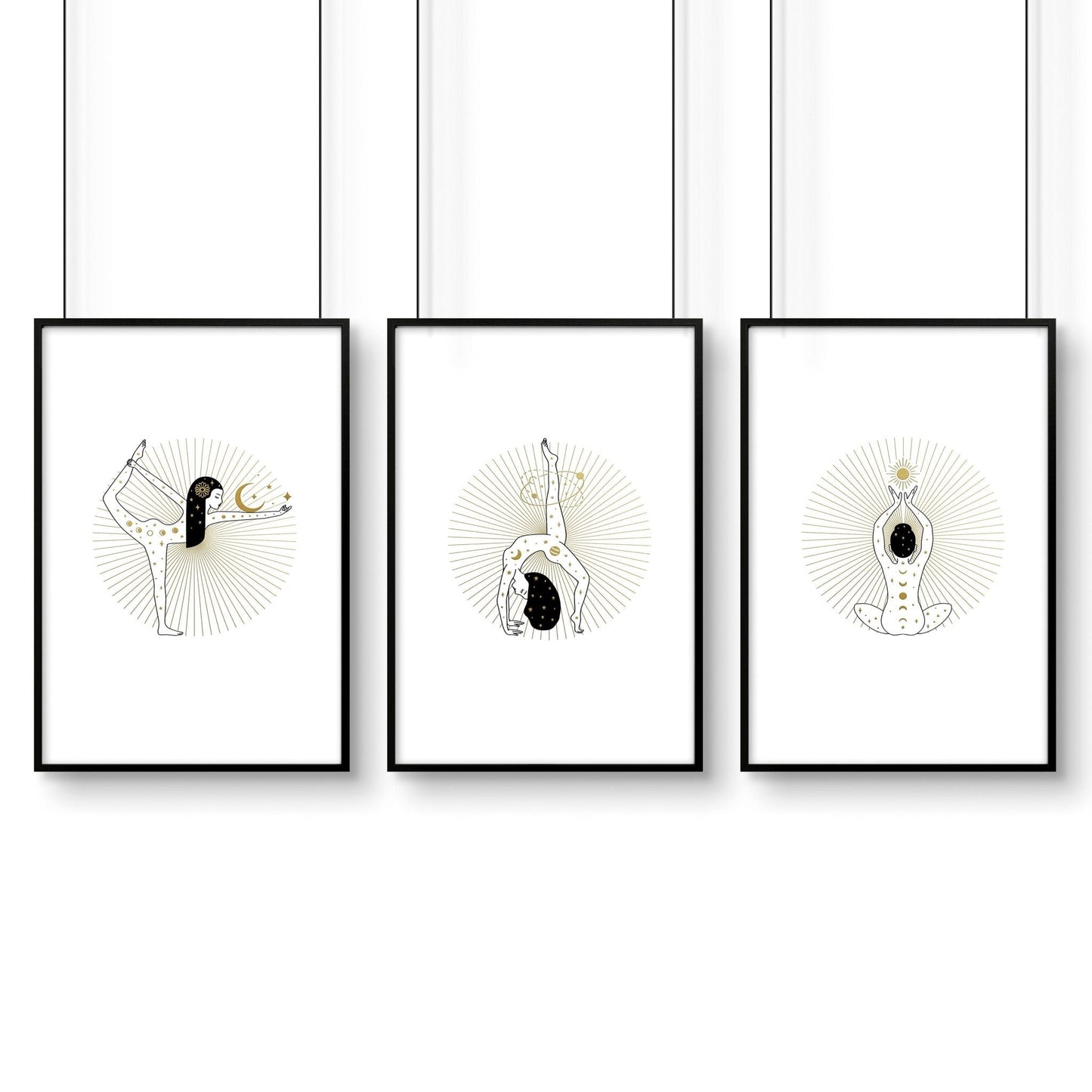 Yoga wall art | Set of 3 wall art poster prints