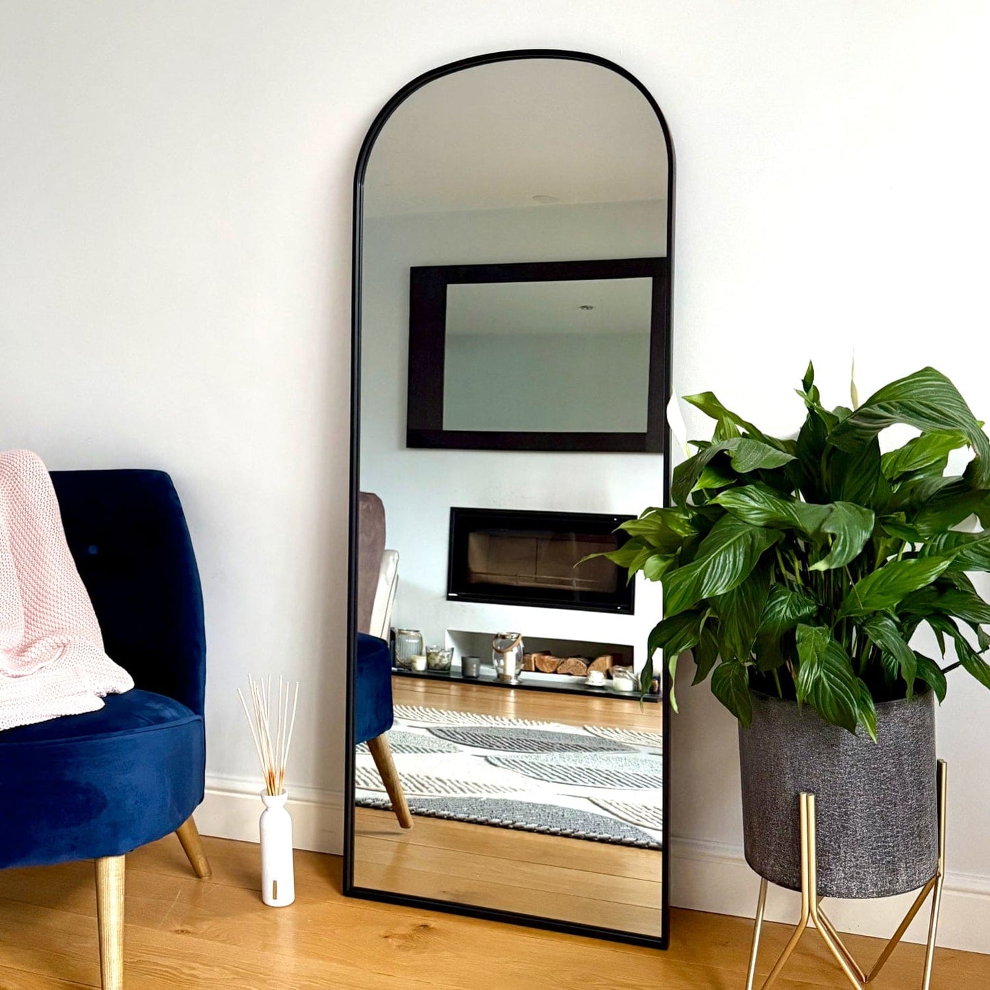 Yoko - Black Metal Gentle Arch Mirror - 150cm x 60cm