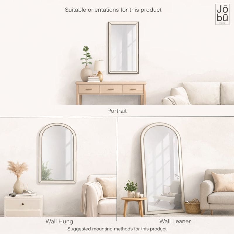 Yoko - Full Length Gold Metal Gentle Arch Mirror - 180cm x 90cm.