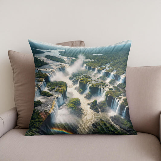 Iguazu Falls Panorama Cotton Cushion