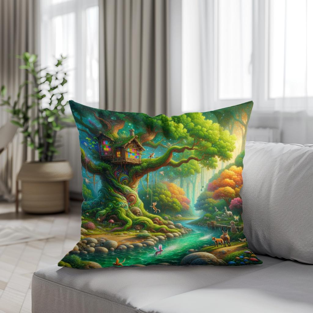 Enchanted Nature's Playground Cotton Cushion