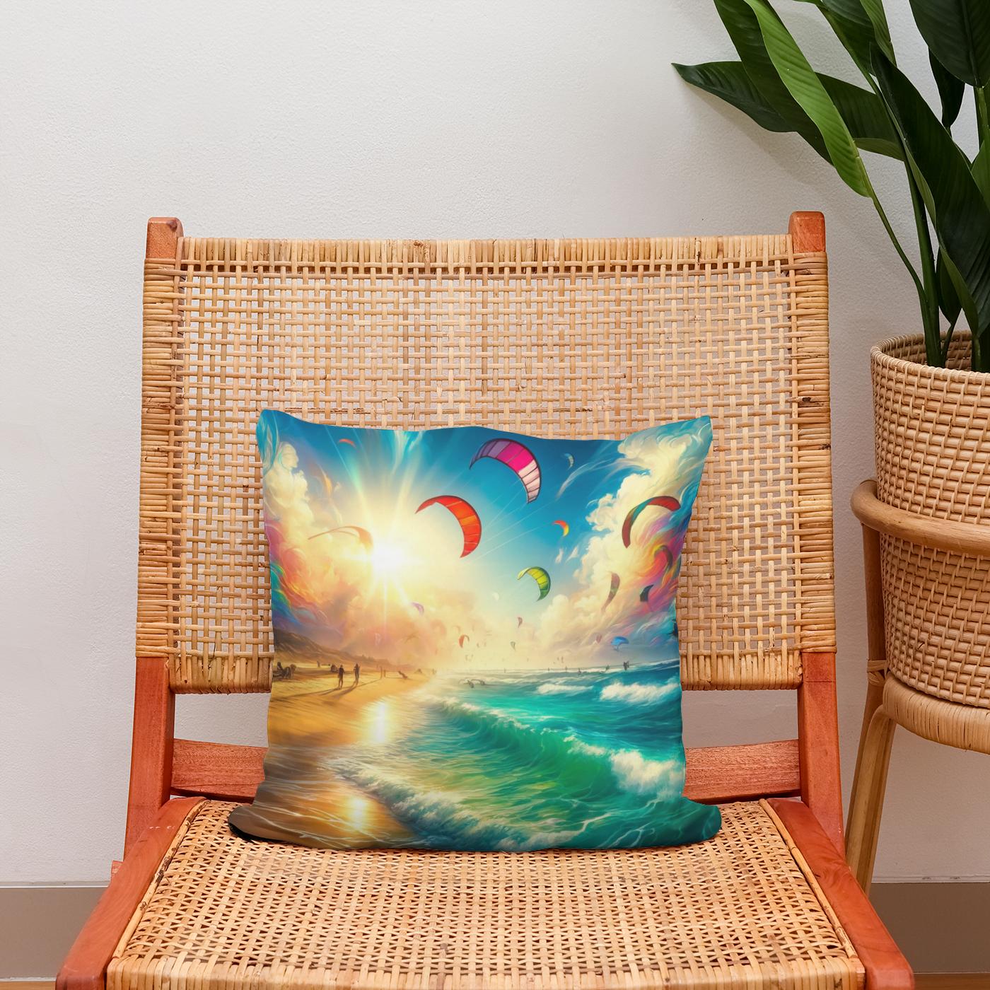 Summer Kitesurfing Bliss Cotton Cushion